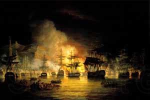 Thomas Luny Bombardment of Algiers Norge oil painting art